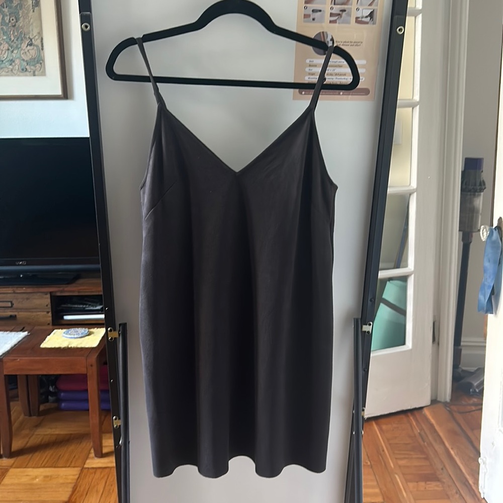 Gray faux suede Aritzia mini dress (Vivienne dress)